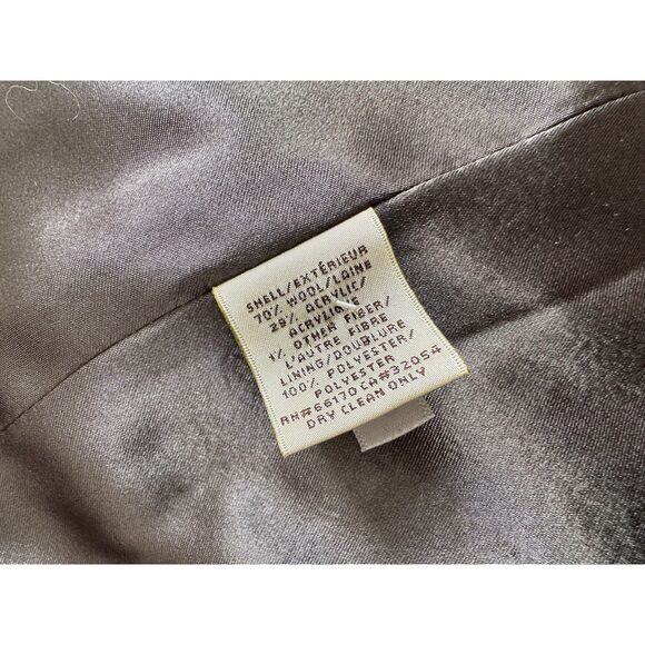 Anthropologie Cropped Houndstooth Hooded Jacket Wool Blend Grey Coat size M - Picture 10 of 10